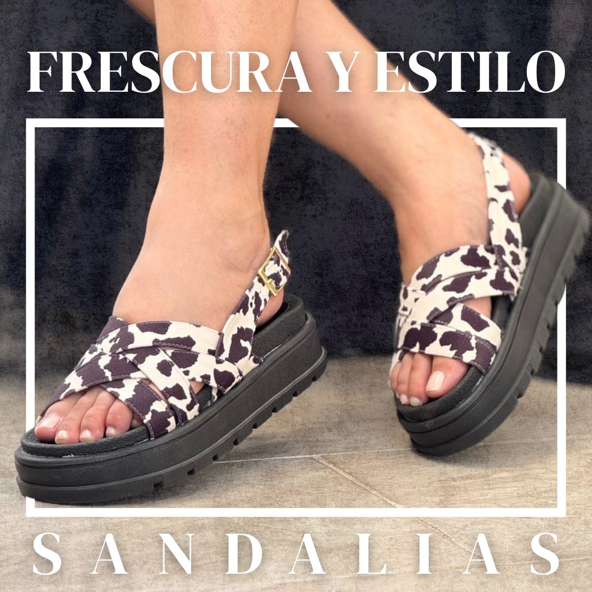 WildStep™ – Sandalias plataforma con estampado animal print